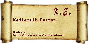 Kadlecsik Eszter névjegykártya