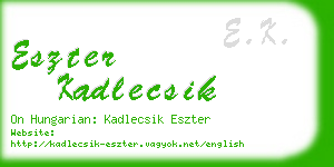 eszter kadlecsik business card